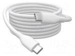 Cable | USB 2.0 | USB C plug,both sides | nickel plated | 1m | white