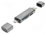 Card reader: memory | USB A socket,USB A plug,USB C plug | PnP