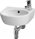 Washbasin Parva 40, right, 400x320mm, white,