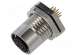 Connector: M12 | socket | PIN: 12 | female | 30V | straight | IP67 | THT