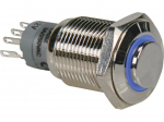 HIGH ROUND METAL SWITCH SPDT 1NO 1NC - BLUE RING