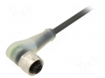 Cable: for sensors/automation | M12 | PIN: 5 | angled | 5m | plug | 30VDC