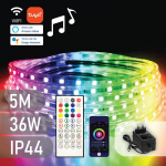 LED Lenta 5m 12V SMD5050 (RGB)  IP20 24W draiveris + mūzikas kontrolieris ar pulti (10)