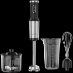 Hand Blender, 1200W in CB, Black, Tiger Teeth Cutter, Whisk, Food Processor, Cup