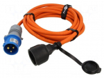 Extension lead | 3G2.5mm2 | 5m | rubber | orange | Sockets no: 2 | 16A
