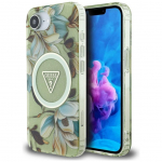 Other goods Guess  Guess IML Metal Glitter Flowers Triangle MagSafe iPhone 16e Case - Green