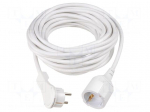 Extension lead | 3G1.5mm2 | 10m | PVC | white | Sockets no: 1 | 16A