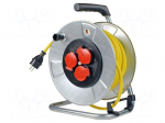 Extension lead | 3G2.5mm2 | 33m | PVC | yellow | Sockets no: 3 | 16A