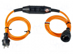 Extension lead | 3G2.5mm2 | 3m | PUR | orange | Sockets no: 1 | 16A