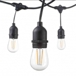 LED āra dārza 100m virtene dārzam un terasēm E27 (spuldzes nav iekļautas) 100x spuldzēm solis 100cm T-veida melna IP65