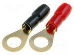 Terminal: ring | M8 | 10mm2 | gold-plated | insulated | red and black