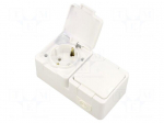 Connector: AC supply | socket | 2P+PE | 250VAC | 16A | white | wall mount