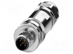 Connector: M12 | plug | PIN: 5 | 48V | straight | IP67 | screw terminal