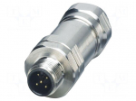 Connector: M12 | plug | PIN: 5 | 48V | straight | IP65 | screw terminal