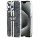 Guess GUHCP15LH4PSEGK Hardcase IML 4G Gold Stripe for iPhone 15 Pro 6.1" / black