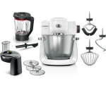 Bosch MUM6EW22 food processor (white/stainless steel, 1,600 watts, series 6, patisserie set, mixer attachment)