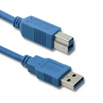 Qoltec USB kabelis USB-A - USB-B 1 m zils USB kabelis