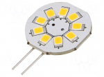 LED lamp | warm white | G4 | 12VDC | 12VAC | 120lm | 1.5W | 140&deg; | 2800K