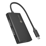 ICY BOX IB-AD1030-C USB 3.2 Gen 2 (3.1 Gen 2) Type-C jaotur ja kontsentraator 10000 Mbit/s Black