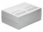 Enclosure: with panel | vented | X: 294mm | Y: 217mm | Z: 120mm | grey