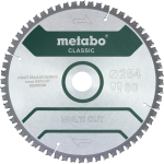 metabo circular saw blade "multi cut - classic", 254x30 Z60 FZ/TZ 5&deg;neg (for semi-stationary circular saws)