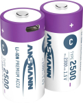 Another product Ansmann  Uzladejamas baterijas C 1 5 V 2500 mAh (Li-Ion 4 07 Wh)  ar USB-C maksimalo izejas jaudu DC 1 5 V 2 5 A (2 gab. kaste) ANSMANN