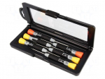 Kit: screwdrivers | Pcs: 6 | Phillips,slot | Package: plastic box