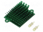 Heatsink: extruded | grilled | BGA | green | L: 41mm | W: 45mm | H: 10mm
