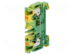 Splice terminal: rail | 4mm2 | ways: 1 | terminals: 2 | yellow-green