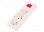 Connector: AC supply | female | splitter | 2P+PE | 250VAC | 16A | white