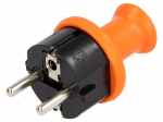 Connector: AC supply | male | plug | 2P+PE | 230VAC | 16A | orange | PIN: 3