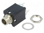 Socket | Jack 6,35mm | female | stereo | with double switch | straight