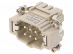 Connector: HDC | contact insert | male | DE | PIN: 6 | 6+PE | size D6B