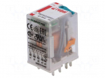 Relay: electromagnetic | 4PDT | Ucoil: 220VDC | 6A/250VAC | 6A/24VDC