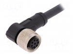 Connection lead | M12 | PIN: 8 | angled | 5m | plug | 30VAC | 4A | -25&divide;80&deg;C