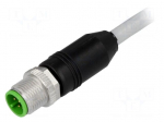 Connection lead | M12 | PIN: 8 | straight | 3m | plug | 30VAC | 2A | -20&divide;85&deg;C