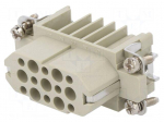 Connector: HDC | contact insert | female | DD | PIN: 15 | 15+PE | crimped