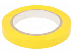 Tape: electrical insulating | W: 15mm | L: 66m | Thk: 60um | yellow | 80%