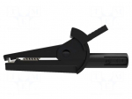 Crocodile clip | 10A | 600V | black | Grip capac: max.8mm | 15m&Omega;
