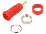 Laboratory connector: 2mm banana | socket | Overall len: 29mm | red