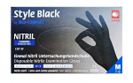 Nitrila cimdi Style Black, M izmērs, bez pūdera, melni, 100gab.