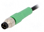 Cable: for sensors/automation | M8 | PIN: 3 | straight | 5m | plug | 4A