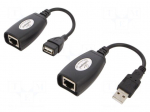 USB extender | USB 1.1 | RJ45 socket x2,USB A socket,USB A plug