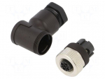 Connector: M12 | plug | female | PIN: 4 | 630V | unshielded | 12A | IP67 | 814