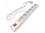 Plug socket strip: protective | Sockets: 7 | 230VAC | 10A | grey