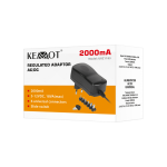 Reguleeritav toiteallikas 3/4,5/6/7,5/9/12V | 2000mA | 6 t&uuml;kki universaalsed pistikprogrammid | 1 m