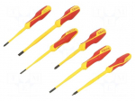 Screwdriver: insulated-set | insulated,slim | Phillips,slot | 6pcs.