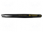 Tweezers | Blade tip shape: flat | Tweezers len: 120mm | ESD