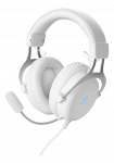 Headset DELTACO GAMING WHITE LINE 57mm element, aluminum frame, LED, white / GAM-030-W