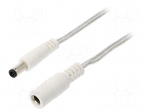 Cable | 2x0.5mm2 | DC 5,5/2,5 plug,DC 5,5/2,5 socket | straight